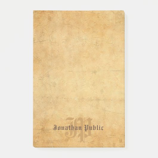 Kalligrafeerde Elegant Monogram Sjabloon  Post-it® Notes (Voorkant)