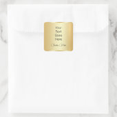 Kalligrafeerde Faux Gold Elegant Sjabloon Trendy Vierkante Sticker (Tas)