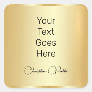 Kalligrafeerde Faux Gold Elegant Sjabloon Trendy Vierkante Sticker