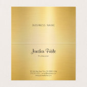 Kalligrafeerde Monogram Modern Faux Gold Script Visitekaartje (Binnenkant ongevouwen)