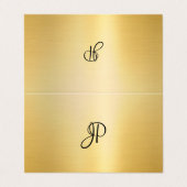 Kalligrafeerde Monogram Modern Faux Gold Script Visitekaartje (Buitenkant ongevouwen)