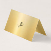Kalligrafeerde Monogram Modern Faux Gold Script Visitekaartje (Achterkant)