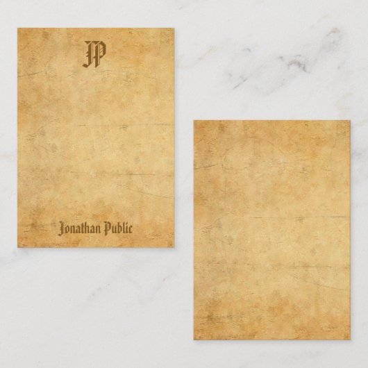 Kalligrafeerde Monogram Nostalgie Sjabloon (Voorkant / Achterkant)