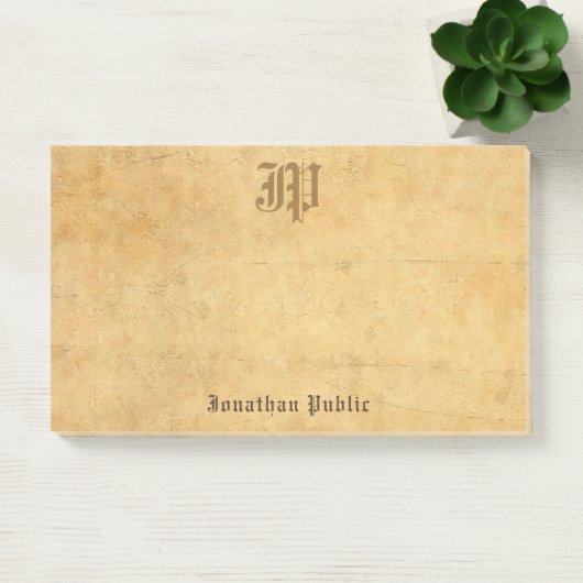 Kalligrafeerde Monogram Sjabloon Elegant Post-it® Notes (Kantoor)