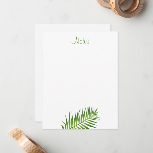 Kalligrafeerde Script Bloemen Sjabloon Palm Leaves (Voorkant / Achterkant in situ)