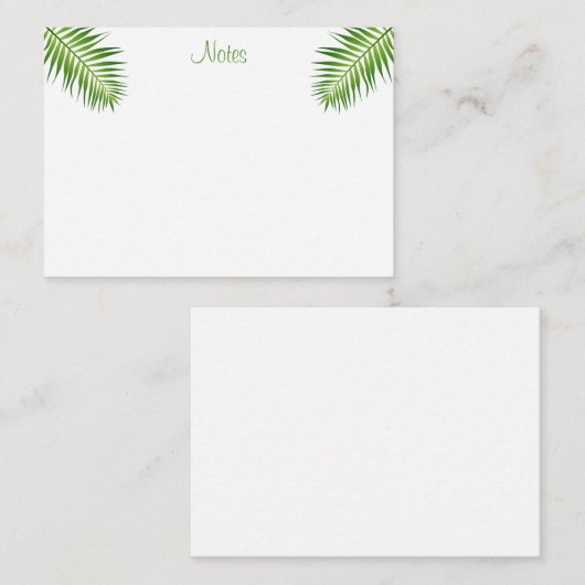 Kalligrafeerde Script Modern Elegant Palm Leaves Notitiekaartje (Voorkant / Achterkant)