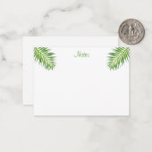 Kalligrafeerde Script Modern Elegant Palm Leaves Notitiekaartje (Voorkant / Achterkant in situ)