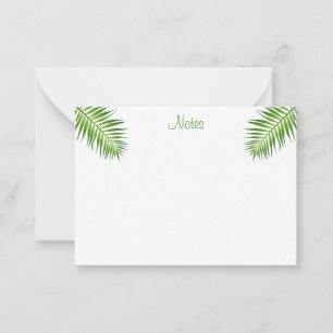 Kalligrafeerde Script Modern Elegant Palm Leaves Notitiekaartje