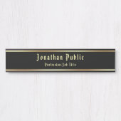 Kalligrafeerde zwart goud klassieke nostalgische l deurbordje (Voorkant)