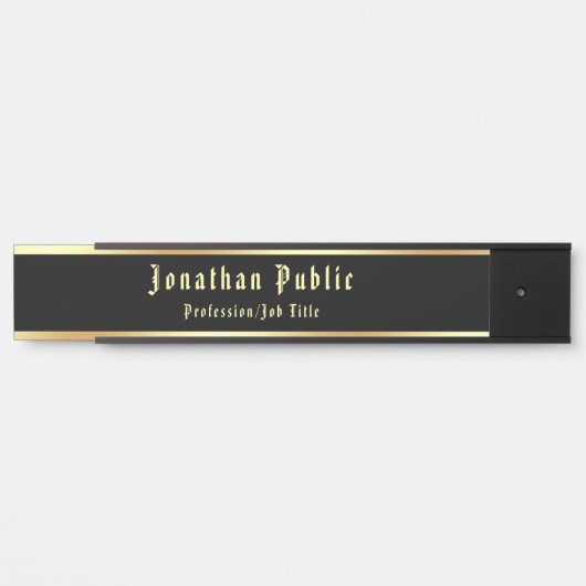 Kalligrafeerde zwart goud klassieke nostalgische l deurbordje (Voorkant)