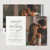 Kalligrafie 2 Foto QR Code Engagement Party Kaart (Voorkant / Achterkant)