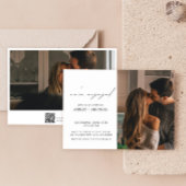 Kalligrafie 2 Foto QR Code Engagement Party Kaart