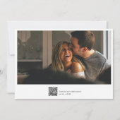 Kalligrafie 2 Foto QR Code Engagement Party Kaart (Achterkant)