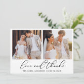 Kalligrafie 3 Foto Liefde Bedankt QR Code Bruiloft (Staand voorkant)