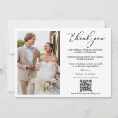 Kalligrafie 3 Foto Liefde Bedankt QR Code Bruiloft (Achterkant)