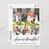 Kalligrafie 4 Foto Altijd Dankbaar Bruiloft Briefkaart (Voorkant / Achterkant)
