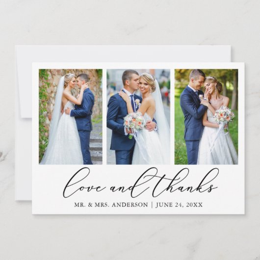 Kalligrafie 4 Foto Liefde Bedankt QR Code Bruiloft (Voorkant)