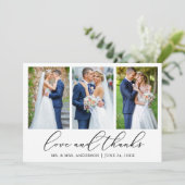 Kalligrafie 4 Foto Liefde Bedankt QR Code Bruiloft (Staand voorkant)