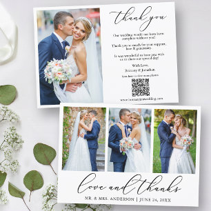 Kalligrafie 4 Foto Liefde Bedankt QR Code Bruiloft