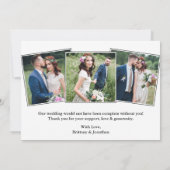 Kalligrafie 4 foto's voor altijd dankbare bruiloft bedankkaart (Achterkant)