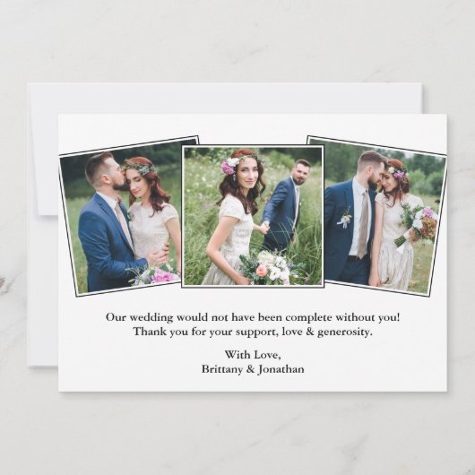Kalligrafie 4 foto's voor altijd dankbare bruiloft bedankkaart (Achterkant)