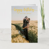 Kalligrafie 6 Foto Gelukkige Verjaardag Folie Wenskaart (Voorkant)