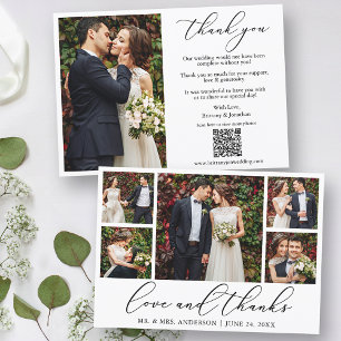 Kalligrafie 6 Foto Liefde Bedankt QR Code Bruiloft