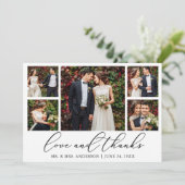 Kalligrafie 6 Foto Liefde Bedankt QR Code Bruiloft (Staand voorkant)