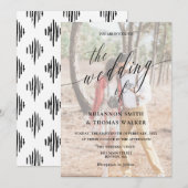 Kalligrafie Aangepaste foto bruiloft Kaart (Voorkant / Achterkant)