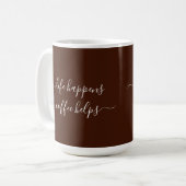 Kalligrafie Aangepaste Tekst Leven Gebeurt Koffie Koffiemok (Voorkant links)