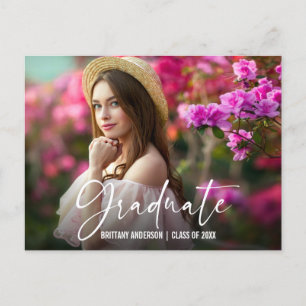 Kalligrafie Aankondiging Afstuderen inkt pen Briefkaart