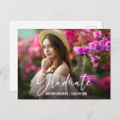 Kalligrafie Aankondiging Afstuderen inkt pen Briefkaart (Voorkant / Achterkant)