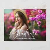 Kalligrafie Aankondiging Afstuderen inkt pen Briefkaart (Voorkant)