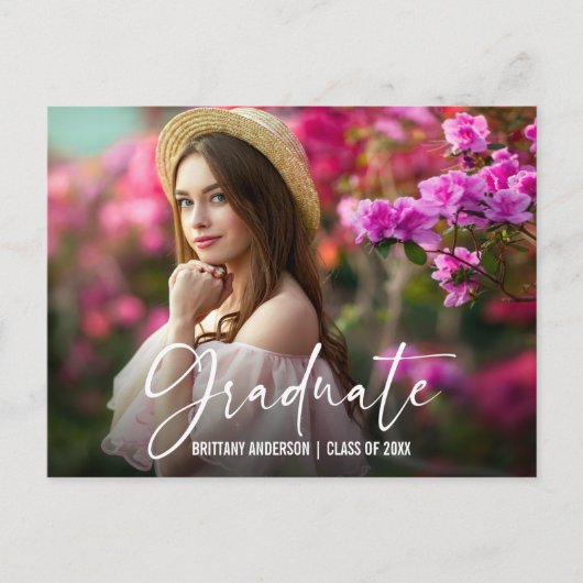 Kalligrafie Aankondiging Afstuderen inkt pen Briefkaart (Voorkant)