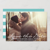 Kalligrafie aankondiging om datum te reserveren (Voorkant / Achterkant)