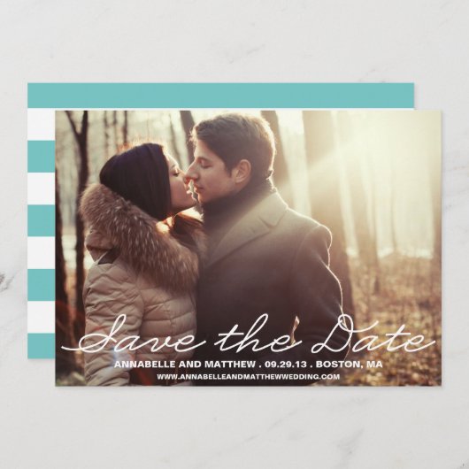 Kalligrafie aankondiging om datum te reserveren (Voorkant / Achterkant)