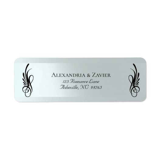 Kalligrafie adreslabels - Zilver Etiket (Voorkant)