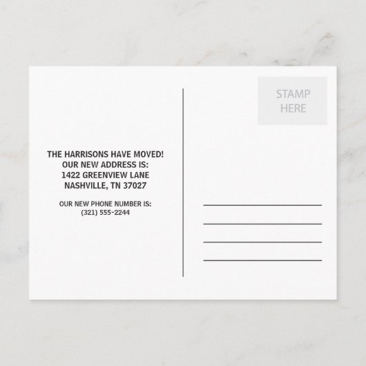  kalligrafie | Adreswijziging Aankondigingskaart (Achterkant)