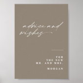 Kalligrafie Advies en Wensen Trouwtafel Teken Poster (Voorkant)