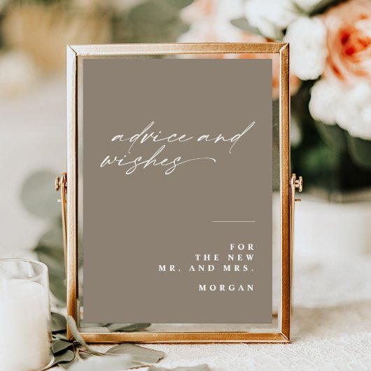 Kalligrafie Advies en Wensen Trouwtafel Teken Poster