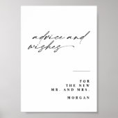 Kalligrafie Advies en Wensen Trouwtafel Teken Poster (Voorkant)