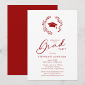 Kalligrafie Afstudeerder Pet Crimson Graduation Pa Kaart (Voorkant / Achterkant)