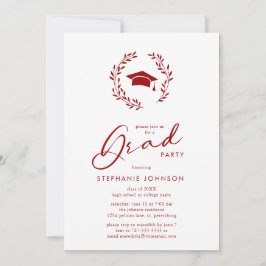 Kalligrafie Afstudeerder Pet Crimson Graduation Pa Kaart