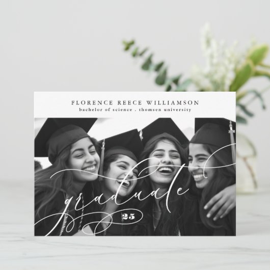 Kalligrafie Afstuderen 2 Foto College Afstuderen Aankondiging (Staand voorkant)
