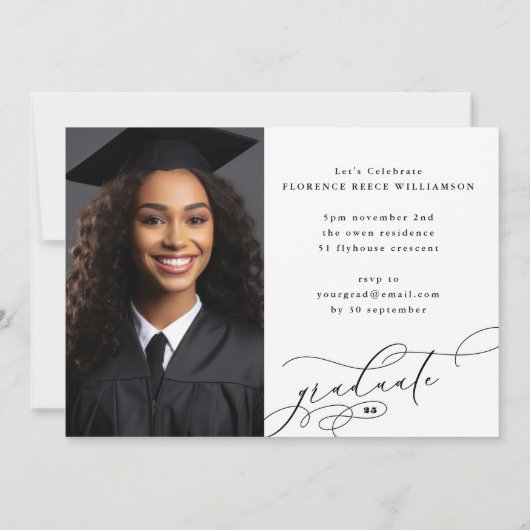 Kalligrafie Afstuderen 2 Foto College Afstuderen Aankondiging (Achterkant)