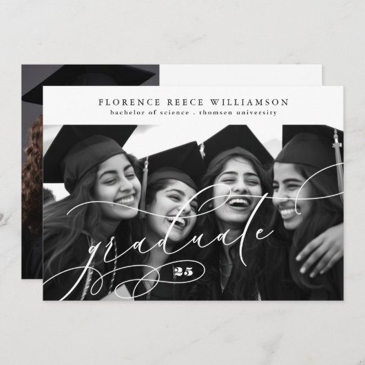 Kalligrafie Afstuderen 2 Foto College Afstuderen Aankondiging (Voorkant / Achterkant)