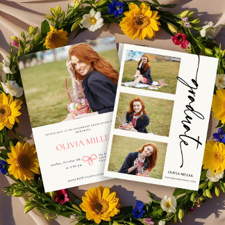 Kalligrafie Afstuderen foto Collage Afstudeerder f Kaart