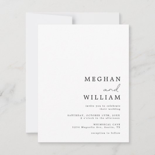 Kalligrafie allen in één QR-code huwelijksuitnodig Kaart (Voorkant)