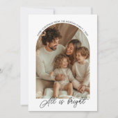 Kalligrafie Alles is helder Kerstfoto Feestdagenkaart (Voorkant)