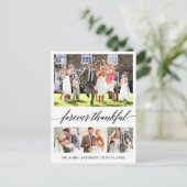 Kalligrafie Altijd Dankbaar 4 Foto Bedankt Briefkaart (Staand voorkant)